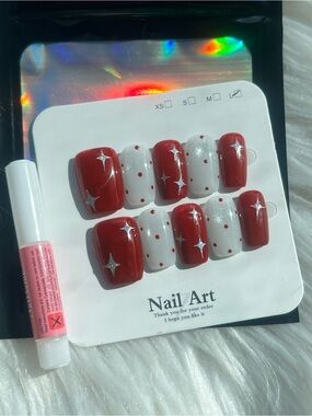 Press on nails size large handmade includes glue